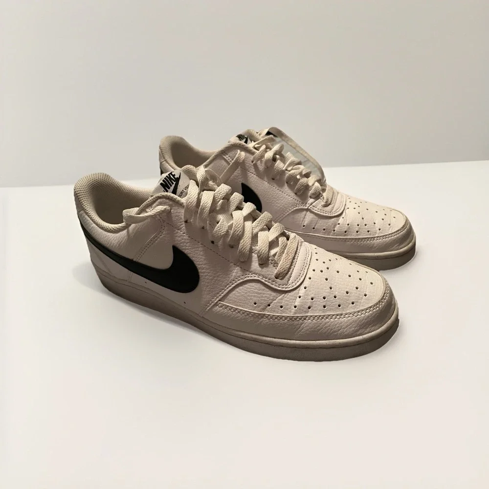 Nike‎ Men's Court Vision Low Sneakers - White/Black/White - 9.5 US - DH2987-101